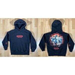 Netflix Stranger Things Logo/Graphic Black Hoodie Sweatshirt (7) • Zara Kids EUC